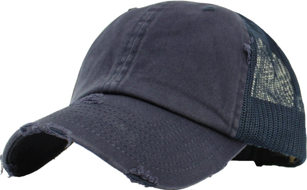 KBETHOS Vintage Washed Distressed Cotton Dad Hat Baseball Cap Adjustable Polo Trucker Unisex Style Headwear