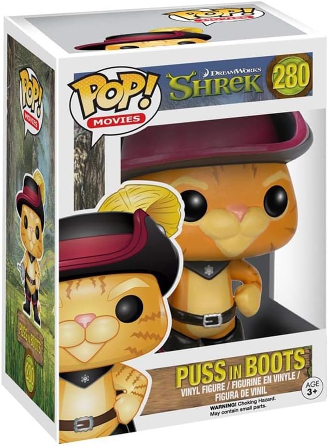 Funko POP Movies: Shrek - Puss in Boots Toy Figure,Multi-colored,3.75 inches