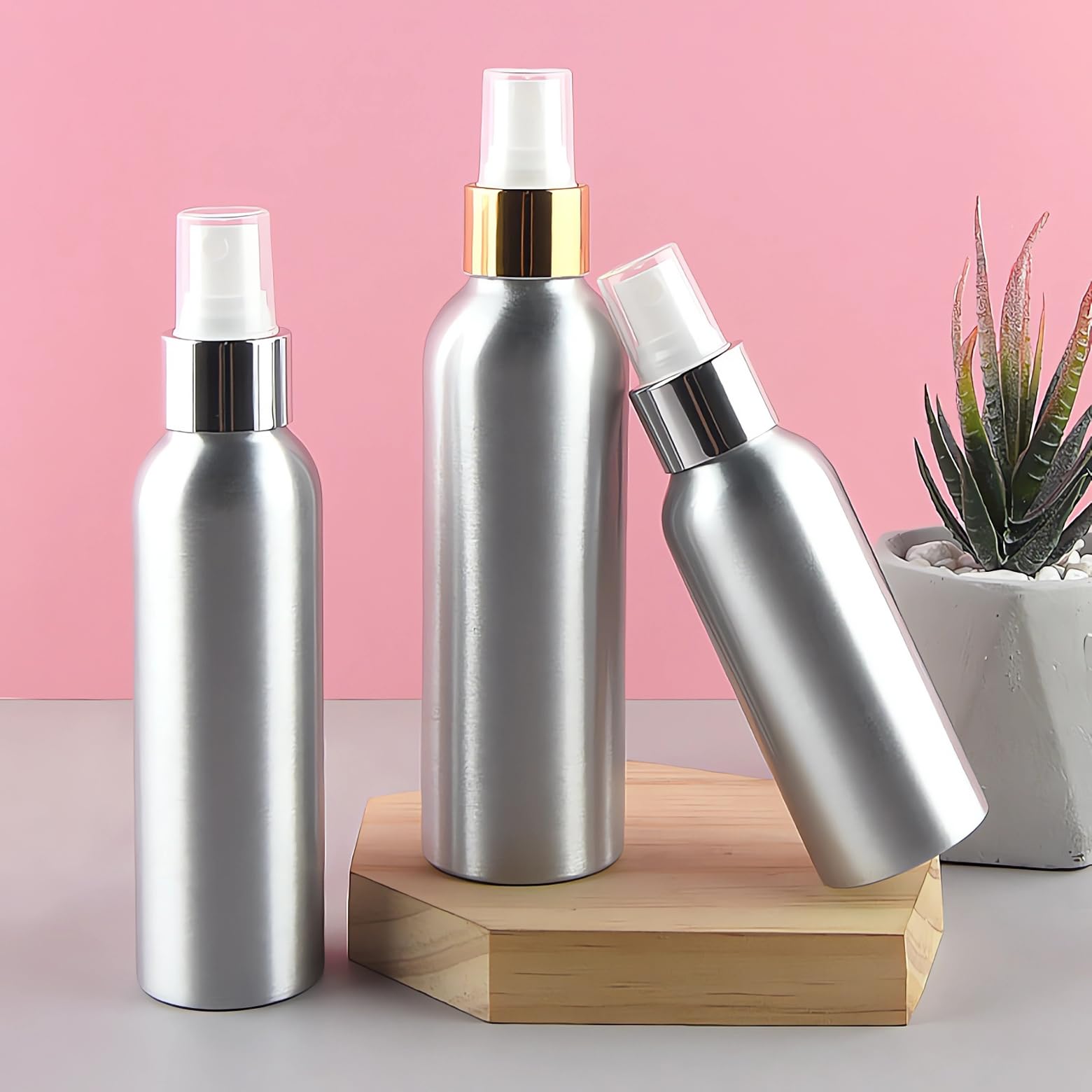 24 Pezzi 50ml Alluminio con Pompa Argento Fine Nebbia Flacone Spray per Nebbia Riutilizzabile Portatile, Bottiglia di Profumo, Cosmetica, Viaggio