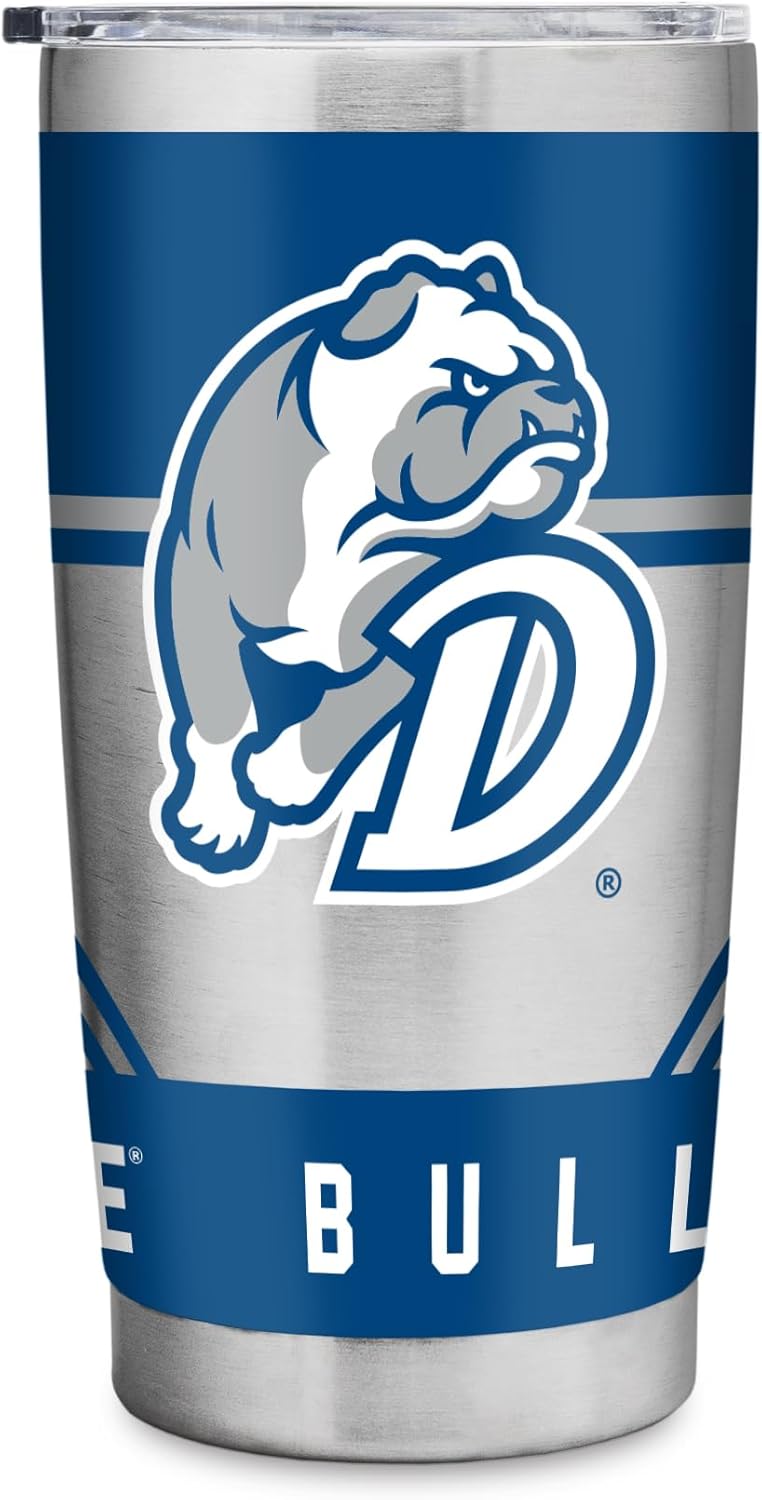 Rico Industries NCAA Drake Bulldogs Standard 20oz Stainless Steel Tumbler with Lid - Great For Coffee, Tea, Water or Cocktails