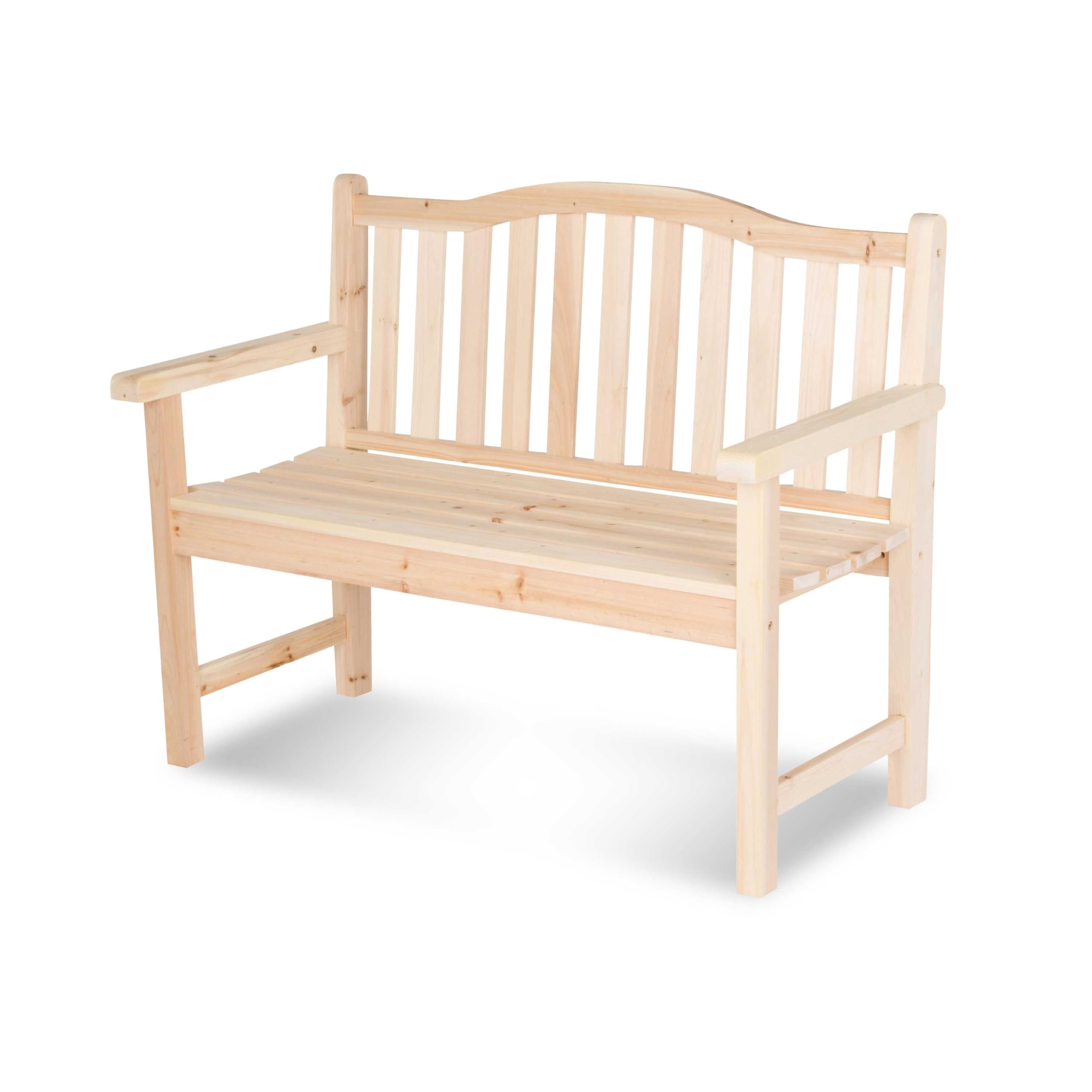 Shine Company 4212N-142 Belfort II Wooden Outdoor Patio Garden Bench, Light Beige