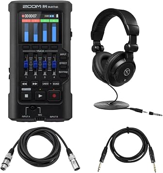 Zoom R4 MultiTrak 32-Bit Float Handheld Recorder + Headphone Cables