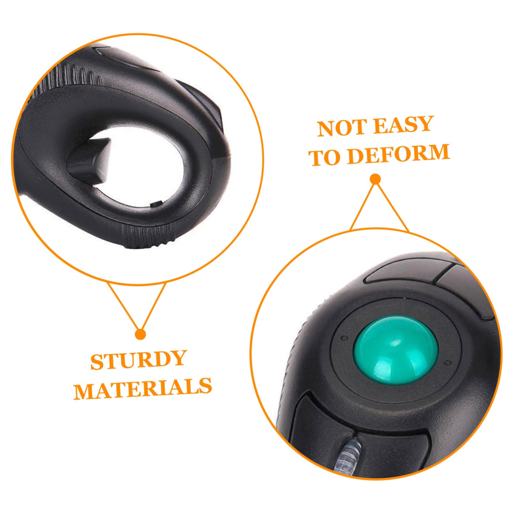 BESPORTBLE Souris sans Fil 24 Ghz Trackball Ergonomique Commande Pouce Port USB Intégré Compatible PC et Ordinateur Portable Design Portable Noir Utilisation Confortable Prolongée