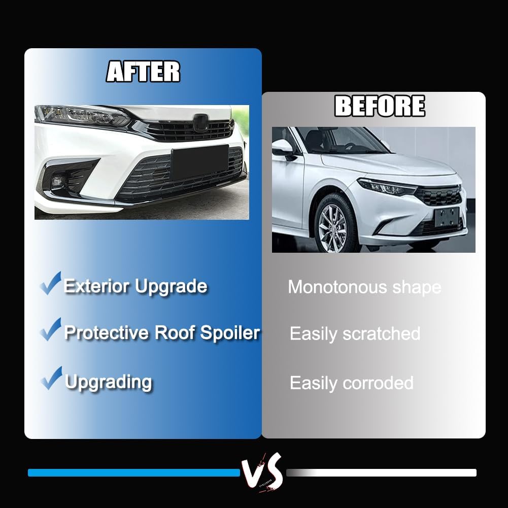 Front Fog Light Cover Trim Compatible with 2024 2023 2022 Honda Civic 11th Gen Foglight Lamp Bumper Frame Trim Car Accessories 2PC/Set Gloss Black