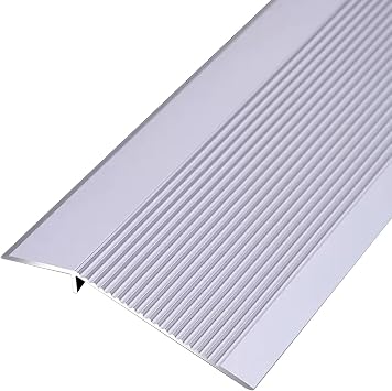 TREGOO Aluminum Alloy Floor Transition Strip Non Slip, Edge Trim/Ramp Reducer for Uneven Flooring, Carpet to Tile Divider Edge Trim Bar Color Silver, 78634