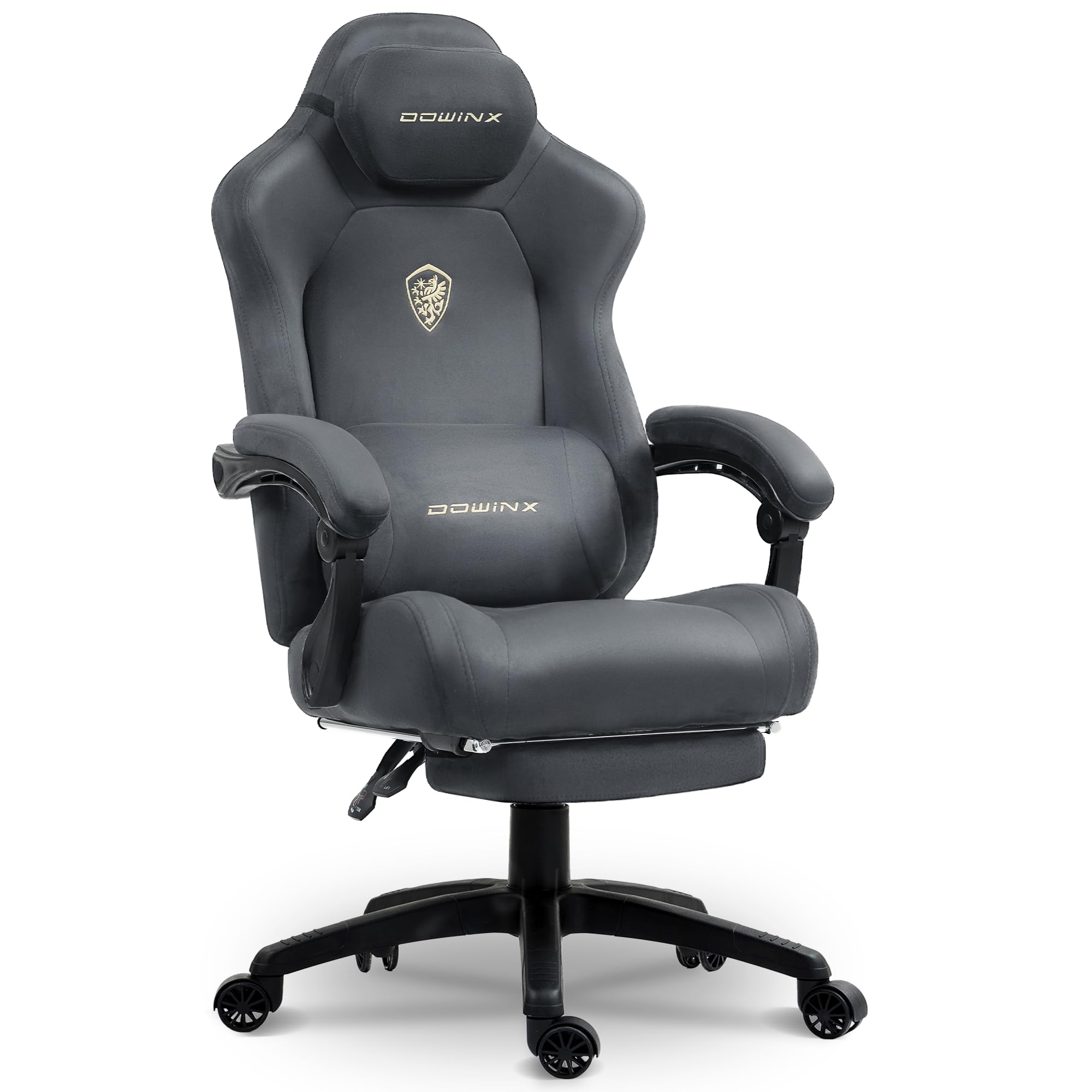 Dowinx Big and Tall Gaming Chair, Suede Fabric Game Chair with Pocket Spring Cushion, High Back Gamer Chair Ergonomic with Footrest for Adults Office,