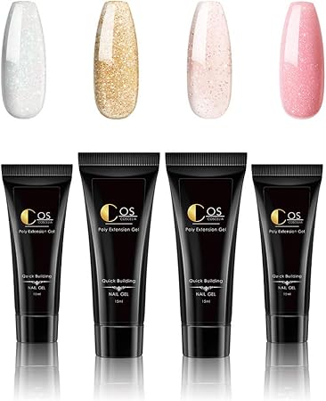Amazon ネイルポリジェルセット ４色 ラメ 人気ジェルネイルキッド 匂いなし 15ml 爪長さ出し セルフネイル 4色ラメ付くポリジェル Twinkle Store ジェルネイル 通販
