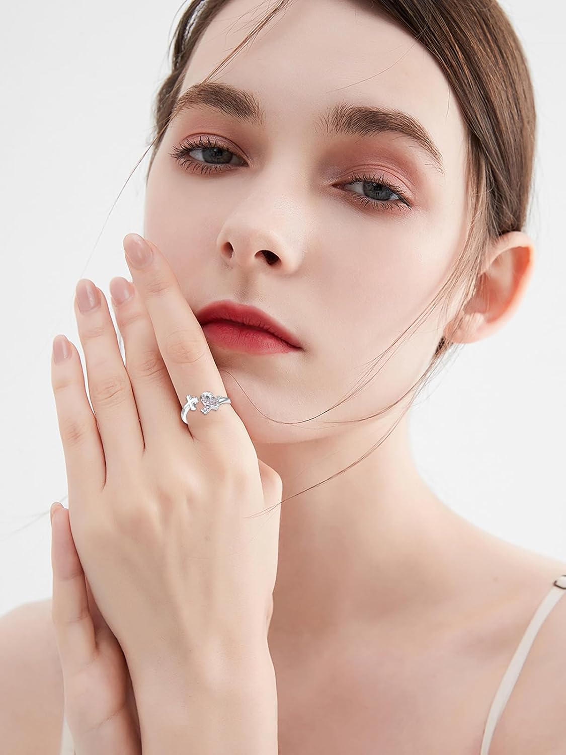 Dorunmo 925 Sterling Silver Open Rings for Women, Adjustable Wrap Finger Ring with Nature & Symbolic Designs, Personalized Jewelry Birthday Gift for Mom Daughter Her