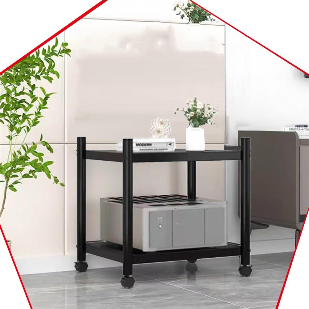 Support audio HiFi mobile à 2 niveaux et meuble TV multimédia compact pour salon