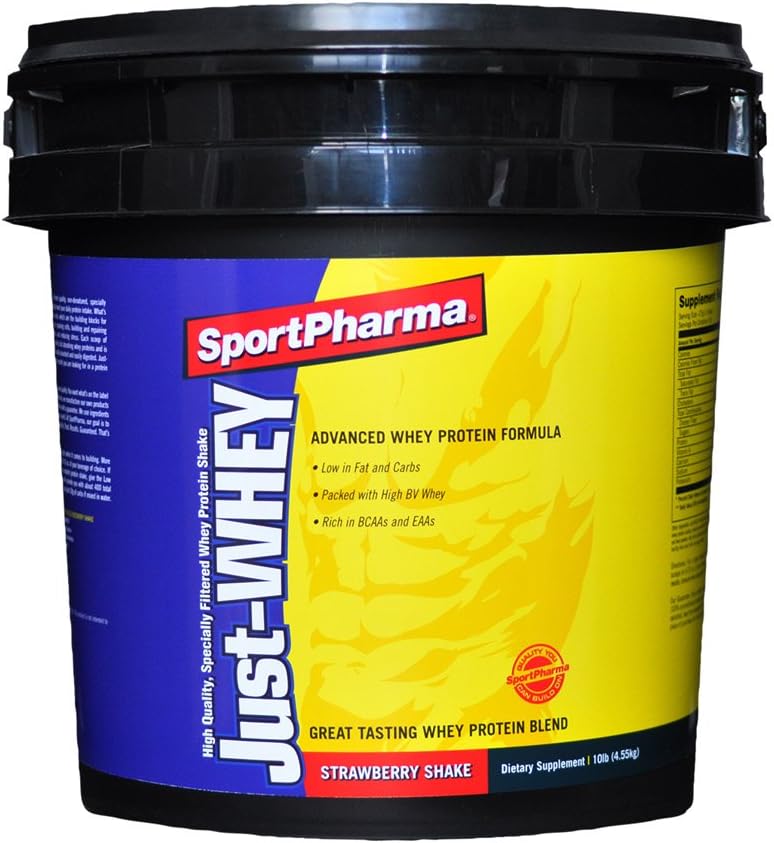 Sports Pharma Just-Whey, Strawberry Shake, 10-Pound
