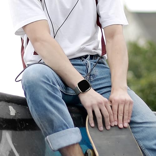 Vista 5 de Dirrelo Paquete de 4 correas compatibles con Fitbit Versa 3 y Fitbit Sense para mujeres y hombres, correa de repuesto de TPU suave para reloj