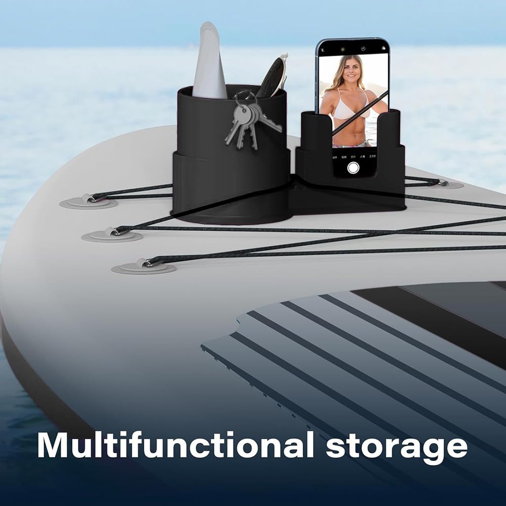 Portavasos para Kayak Versátil Portabebidas Antidescarga Paddle Board Antiderrames Bebidas Holder Fishing Tool and Bait Storage Accessories (Negro)