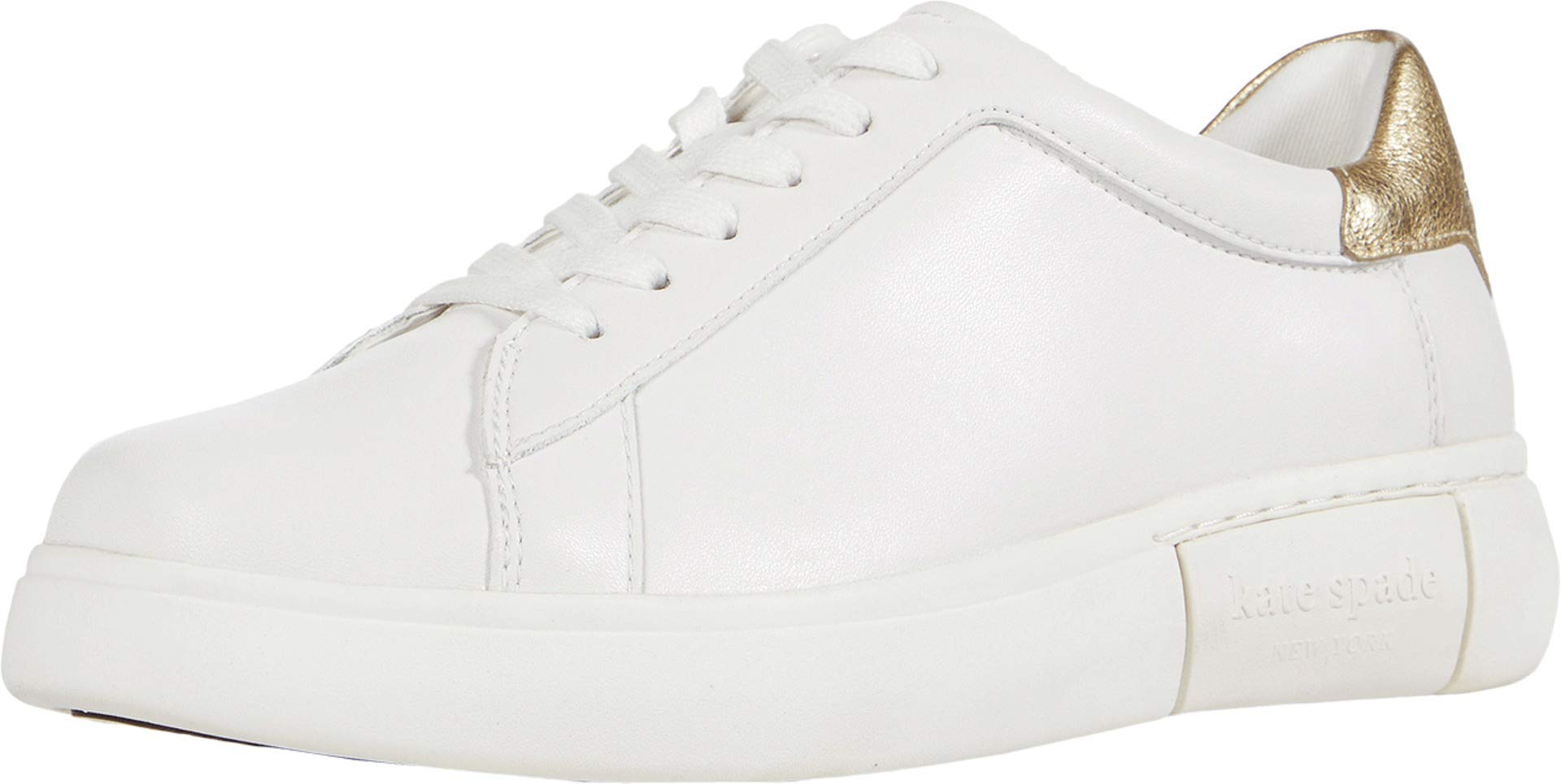 Kate Spade New York Women's Lave Lace Up Sneaker, Optic White/Gold Gold, 10 B US