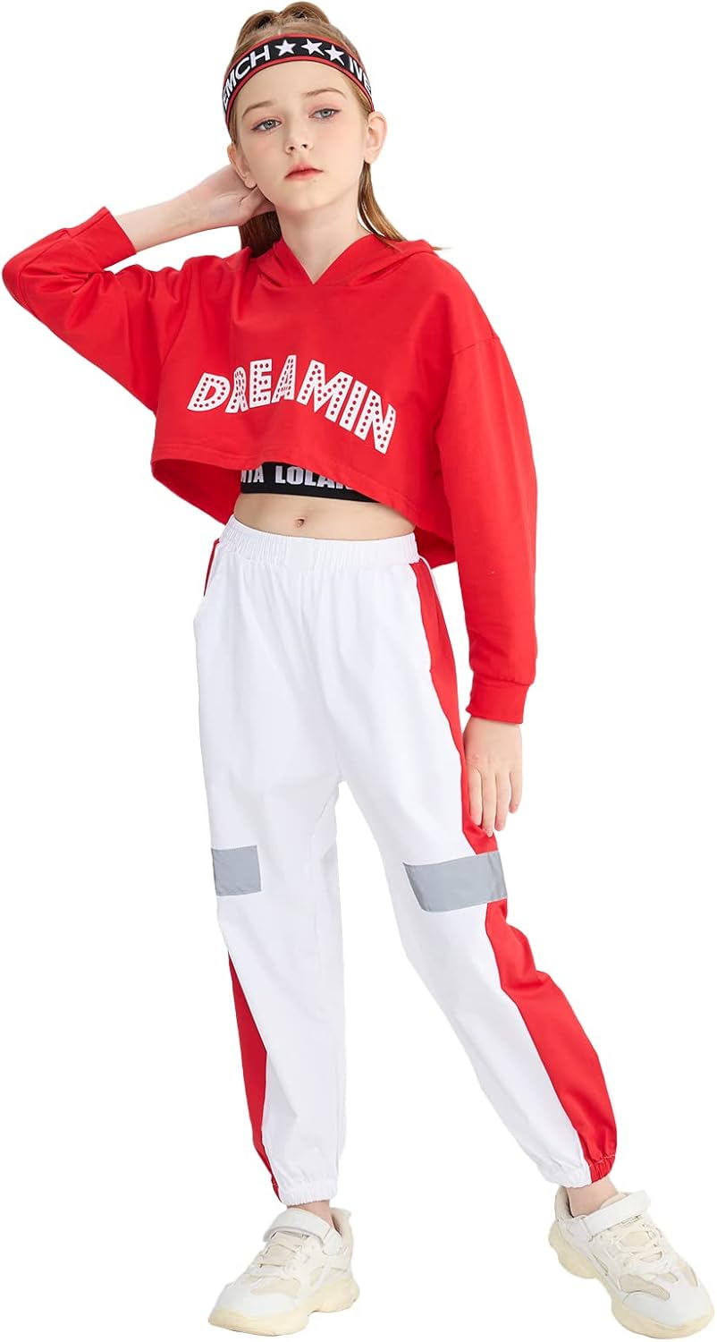 LOLANTA Girls 3 Piece Outfits Cropped Hoodie Tank Top Jogger Pants Set, Hip Hop Jazz Street Dance Skateboarding Clothes LOLANTA Girls 3 Piece Outfits Cropped Hoodie Tank Top Jogger Pants Set, Hip Hop Jazz Street Dance Skateboarding Clothes