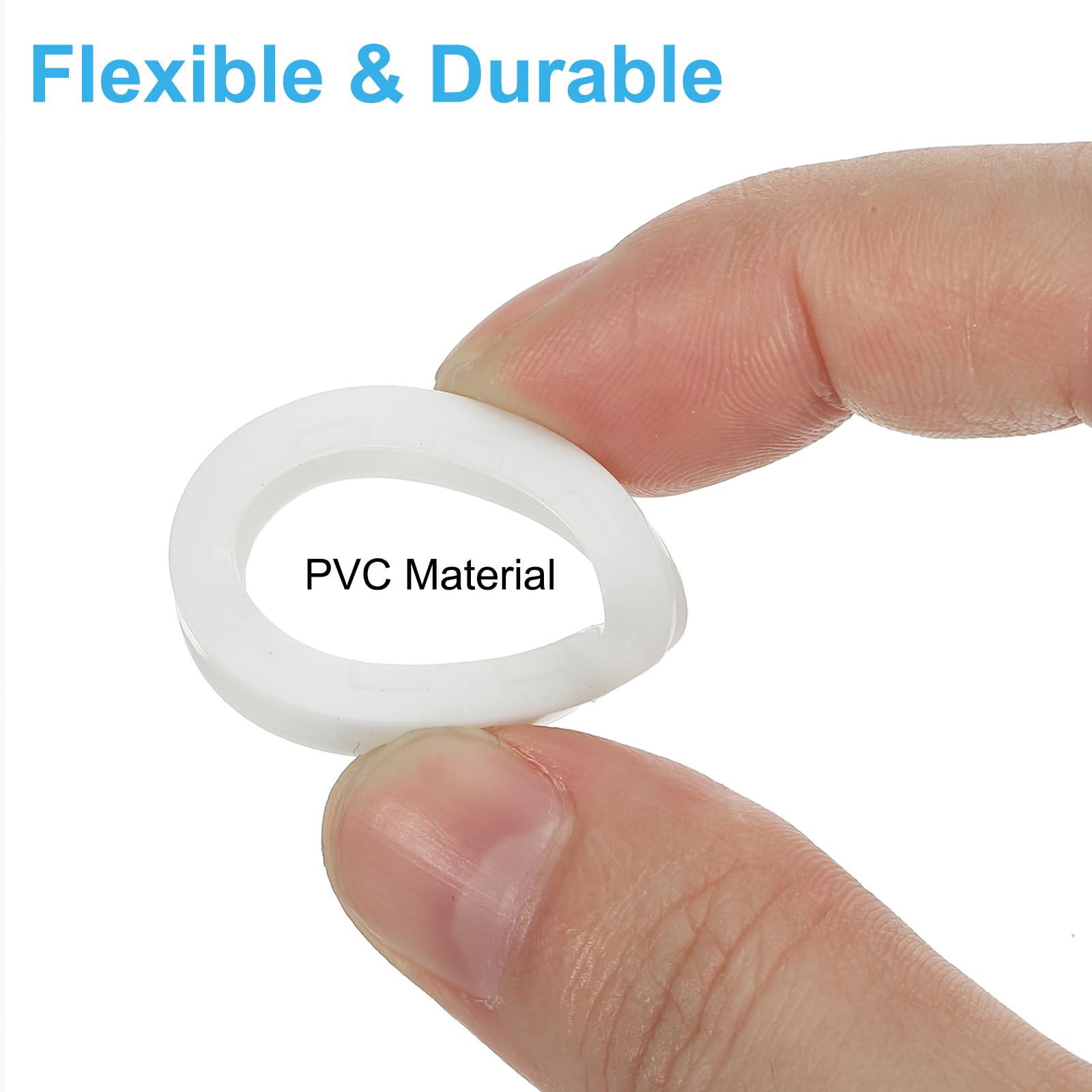 PATIKIL Key Cap Cover Rings, 30Pcs 22mm Keys Identifier Coding Tags PVC Sleeve for Office House Apartment White - Image 4