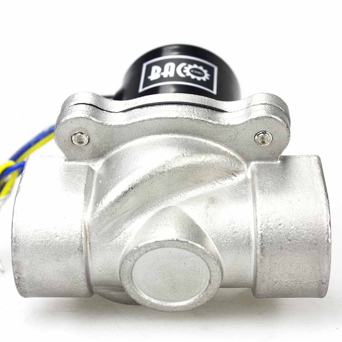 BACOENG DC 12V 1" válvula de solenoide eléctrica Acero inoxidable Solenoid Valve para agua aire aceite NC