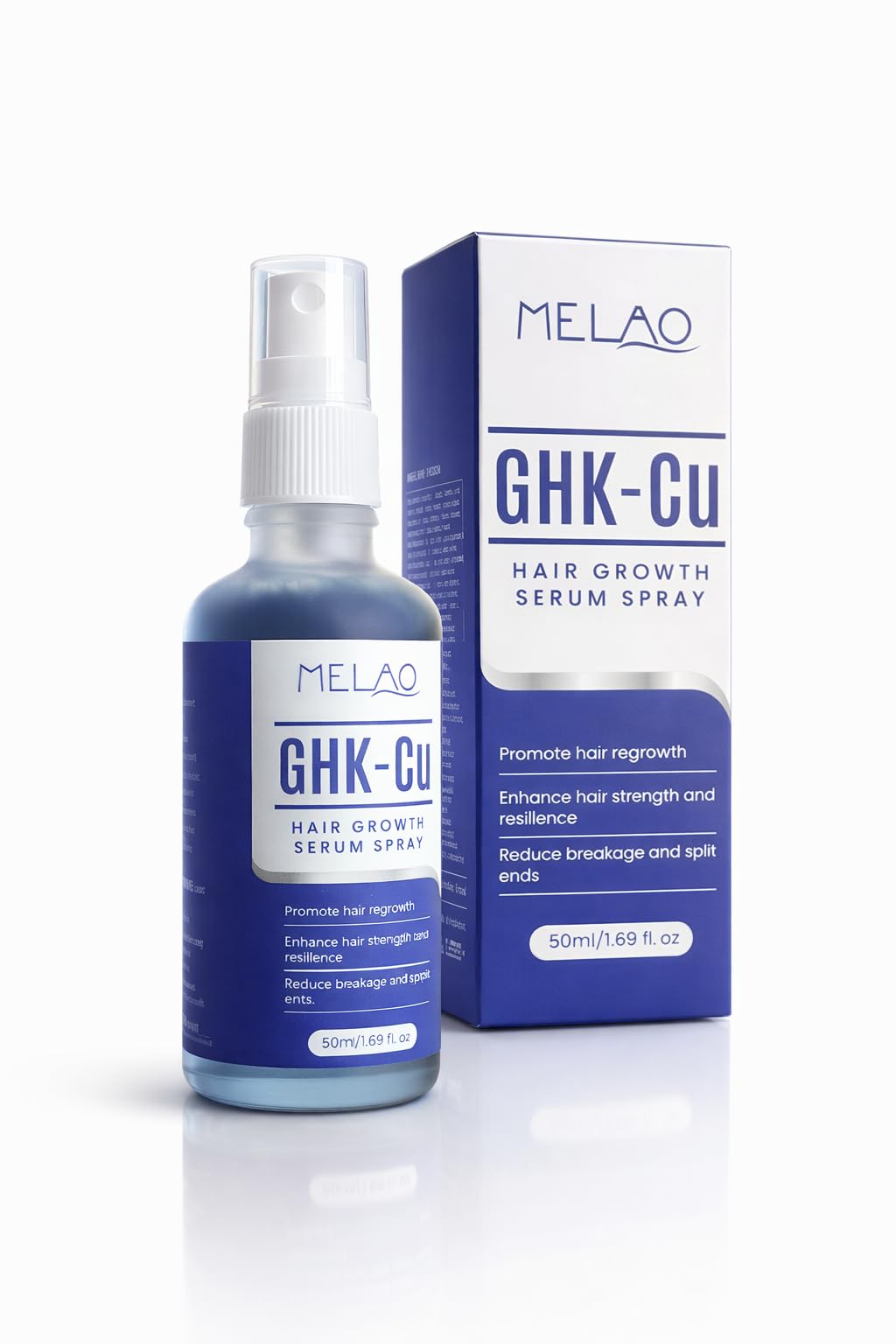Sérum Capillaire GHK-Cu au Peptide de Cuivre, Spray Cuir Chevelu 50 ml, Soin Fortifiant et Hydratant pour Cheveux Fins, Secs ou Clairsemés