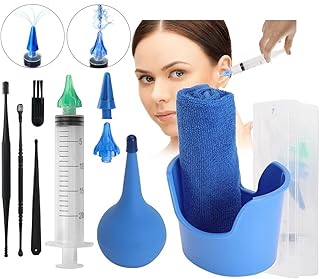 10Pcs Ear Wax Removal Tool Kit Ear Cleaner Syringe Water Irrigation Flusher Replacement Tip, Ear Cleaning Kit Ear Wash Bas...
