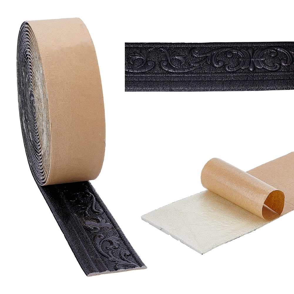 NBEADS 10M Peel and Stick Self Adhesive Foam Trim, 7.8cm Wide 3D Decorative Wallpaper Border Wall Edging Foam Wall Baseboard Trim for Hotel Home DIY Decoration, Black with White Stripes