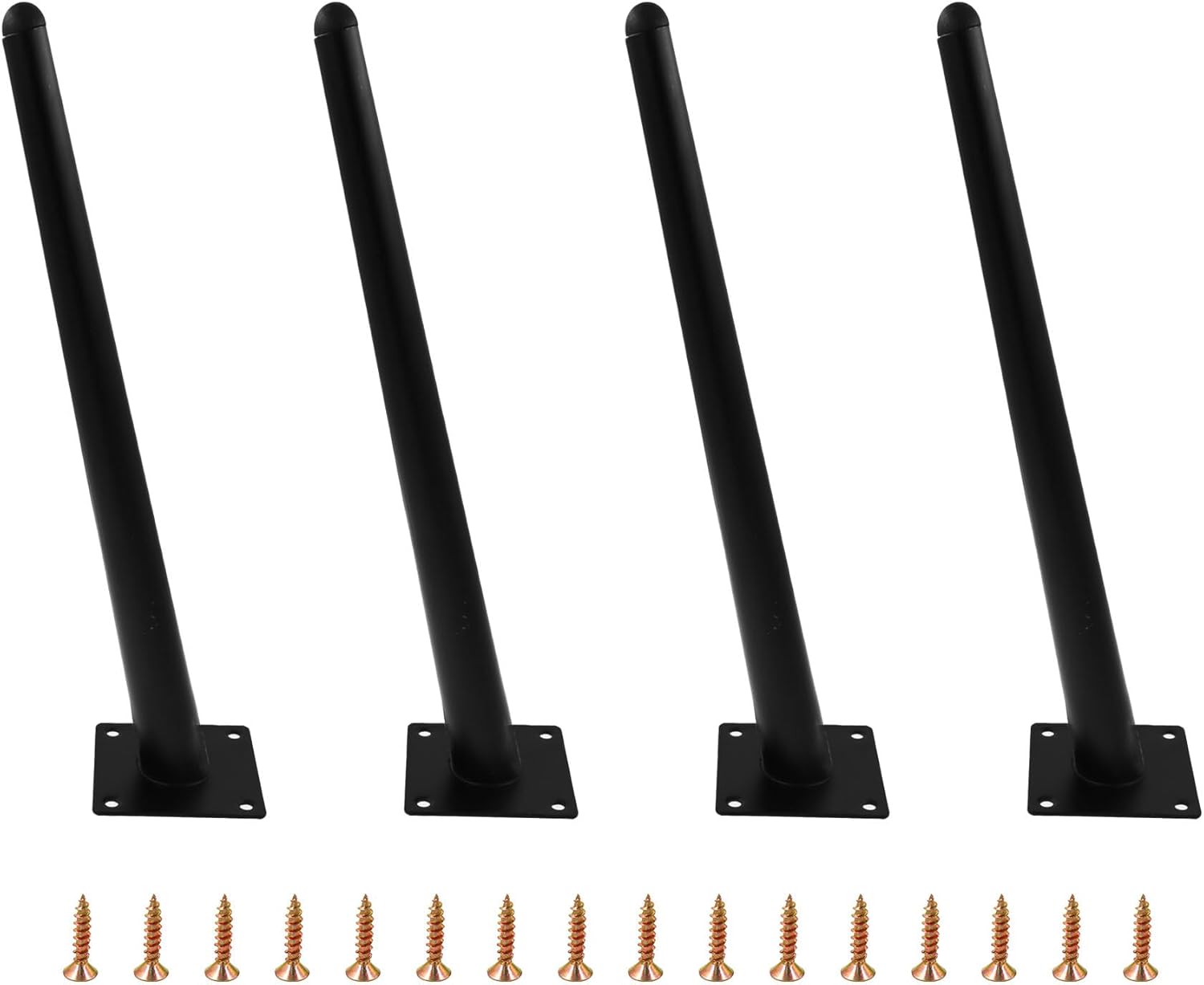 Furniture Legs, 4 Pack Round Slanted Furniture Feet, Heavy Duty Metal Foot for Sofa Cabinet Cupboard Bar Bed Table Chair Couch Ottoman Dresser Desk Home DIY Projects