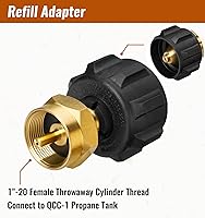 Vista 2 de Adaptador de recarga de propano, llena botellas de 1 libra de tanque de 20 libras, se adapta al tanque de propano QCC1tipo 1 y conector desechable