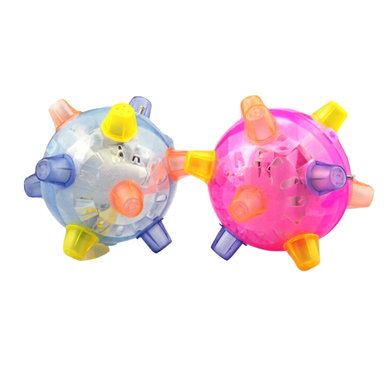 2PCS Flashing Bouncing Balls Toy, 13cm ABS Random Color LED Flashy Musical Dancing Ball, Luminous Shake Jumping Ball