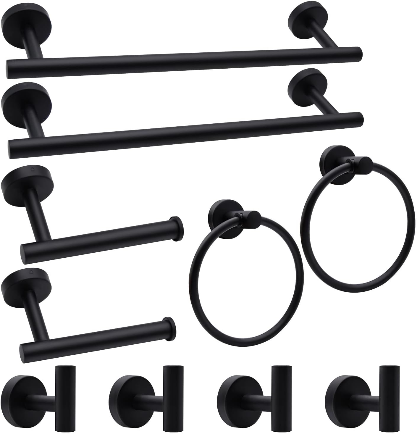 5/10/20pcs Bathroom Hardware Set, Matte Black/Brushed