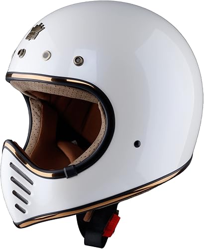 Royal H01 Casco de motocicleta de cara completa, varios tamaños y colores, retro, elegante, diseño único, estilo clásico para mujeres adultas,