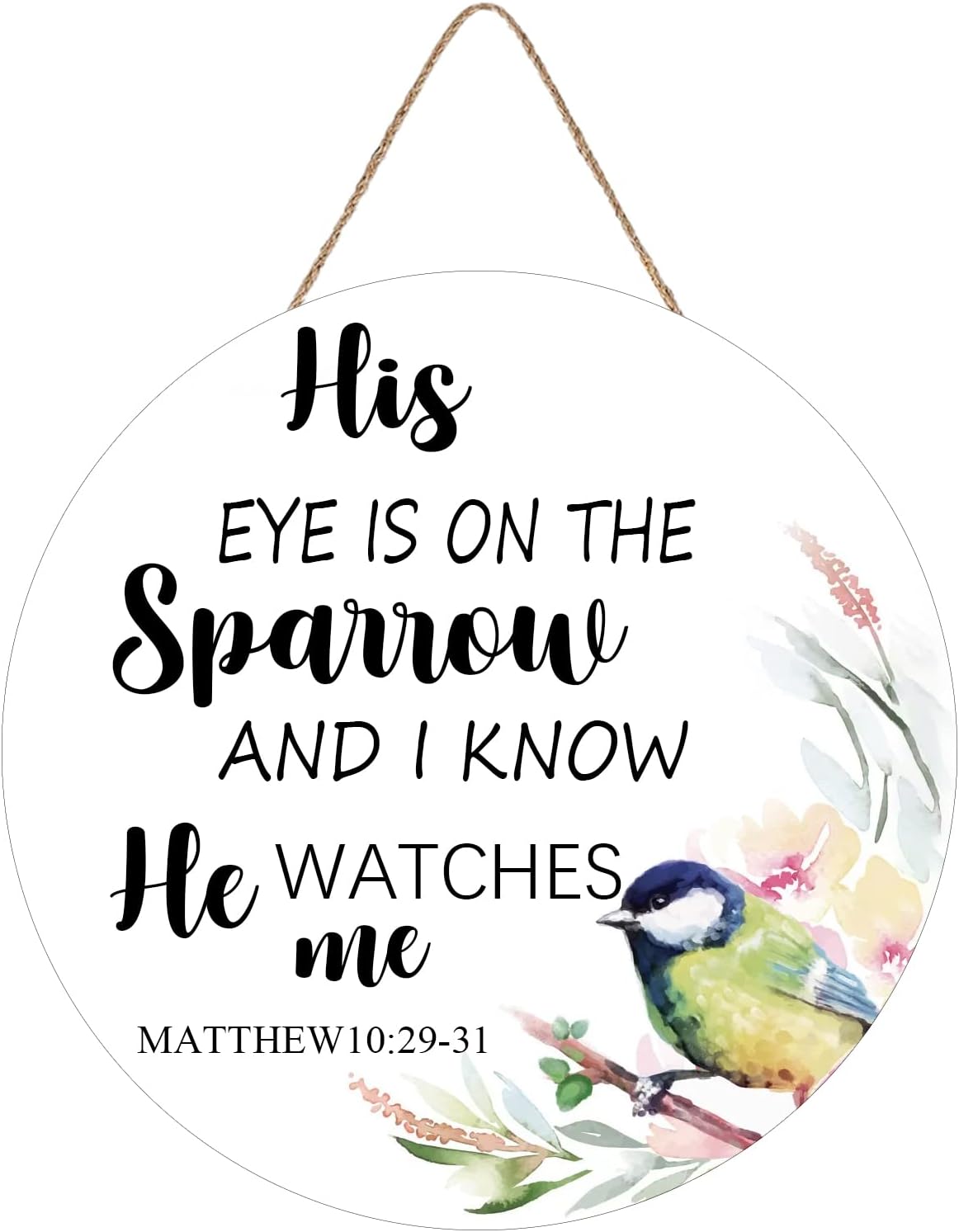 Wreath Wooden Round Wood Rustic Wall Hanging Plaque, His