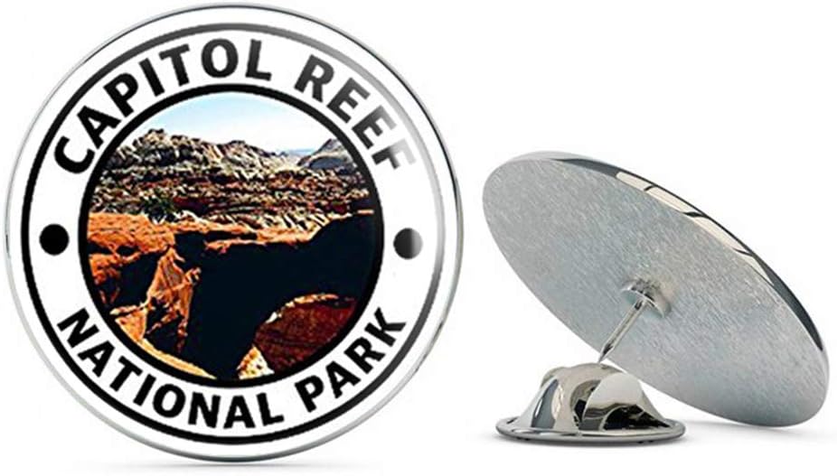 NYC JewelersRound Capitol Reef National Park (Hike Travel rv) Metal 0.75" Lapel Hat Pin Tie Tack Pinback