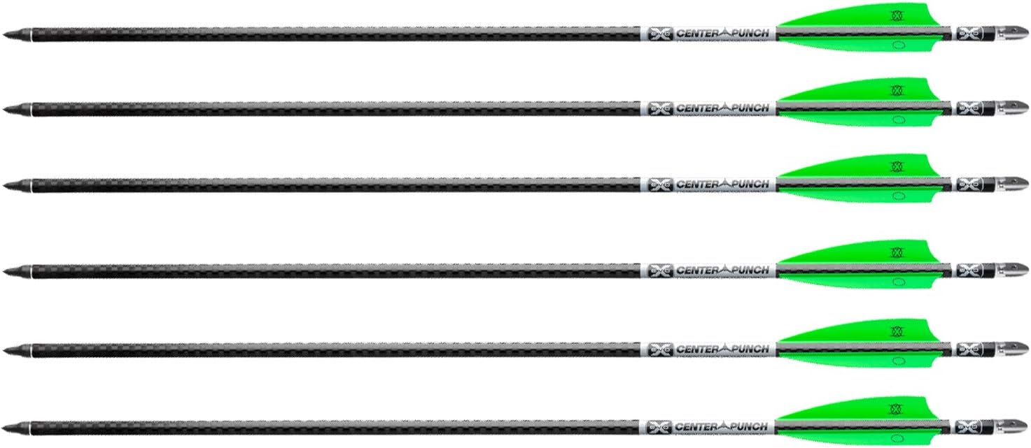 TenPoint EVO-X CenterPunch Carbon Arrows, 20" w/Aluminum Alpha-Nocks .001" (Color may vary)