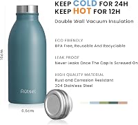 Autsel Termosz Palack 350ml Rozsdamentes Acél Hideg Meleg Italokhoz Kék 2