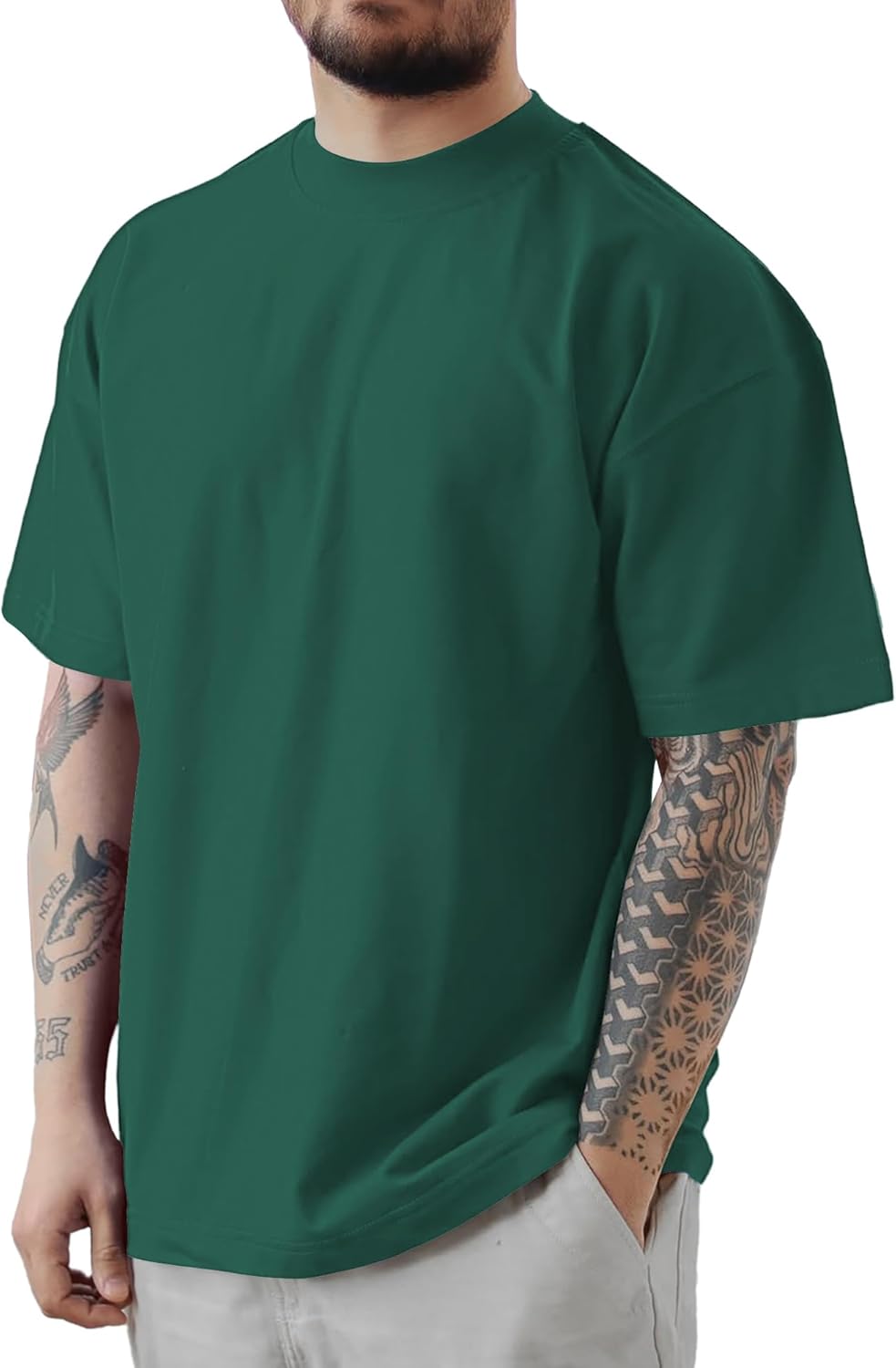 Men's Casual Oversized Tshirts Workout Short Sleeve T-Shirt Dry Fit Lightweight Cre...