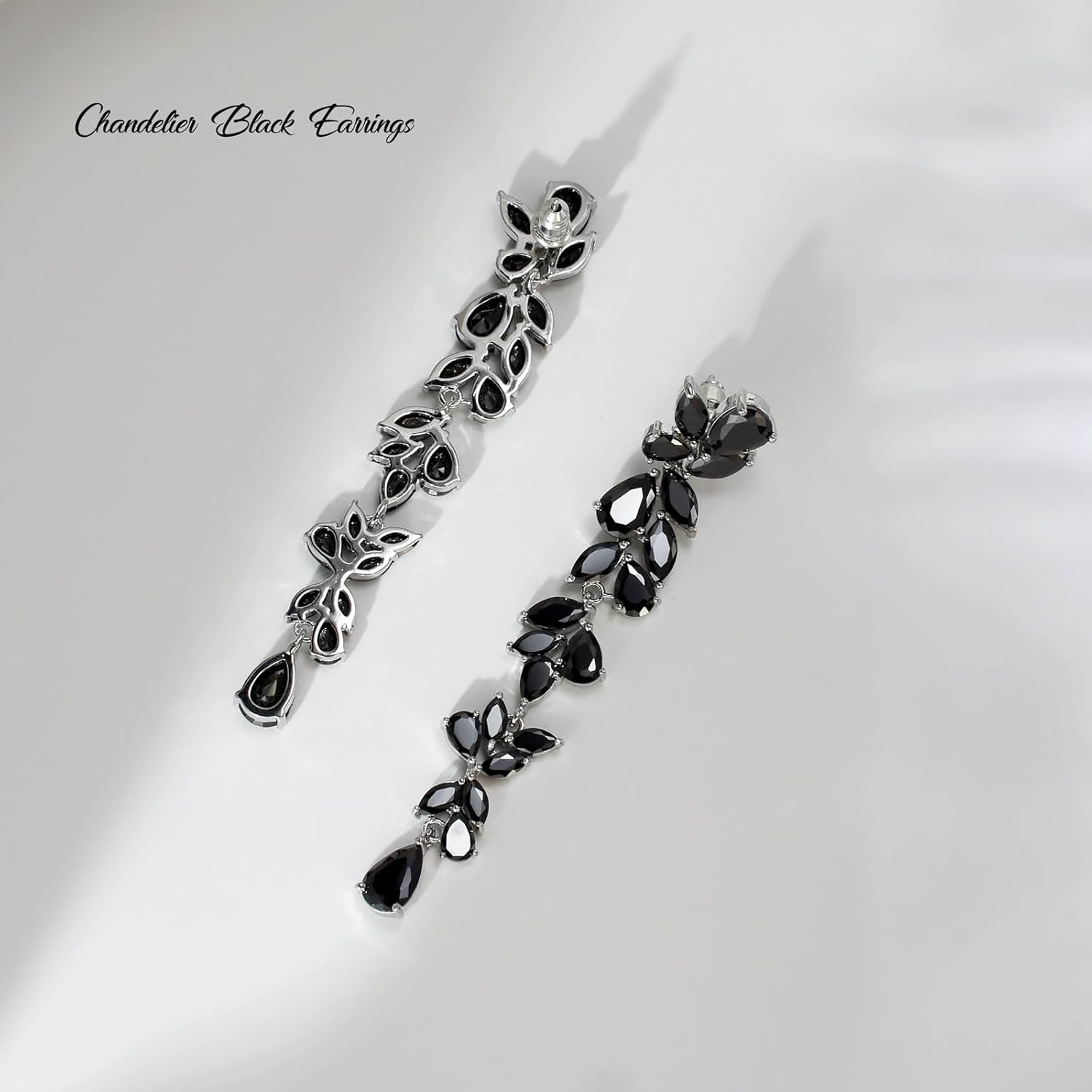 UDYLGOON Cubic Zirconia Chandelier Earrings for Women - Long Dangle Drop Earrings for Wedding Bridesmaid Prom Party