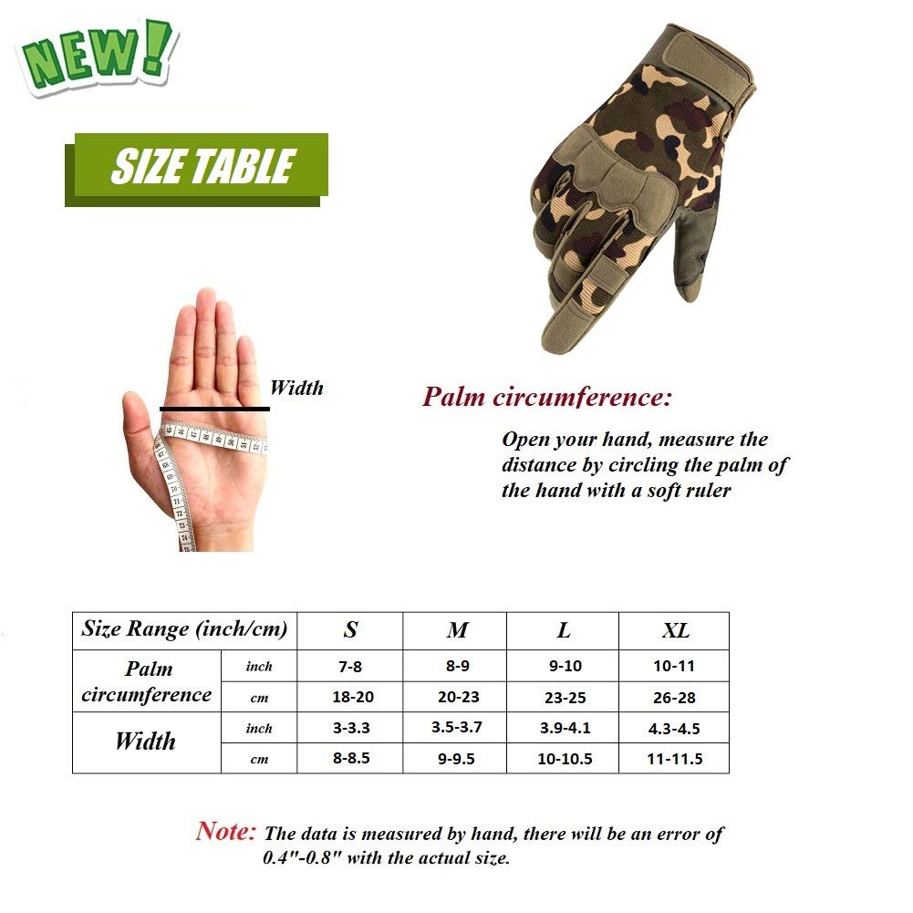 HYCOPROT Guantes Tácticos de Dedos Completos Ligeros Transpirables para Exteriores Militares Pantalla Táctil Guantes de Motocicleta para Tiro, Caza, Escalada, Motociclismo