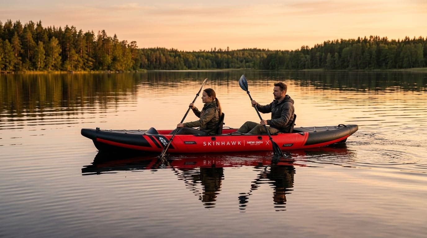 SKINHAWK Prestige Orange Kayak Set 400 - Gommone - Canoa - 400 x 96 cm - 2 persone Kayak