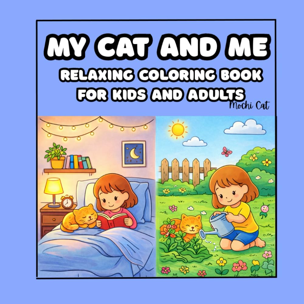 Relaxing Coloring Book | My Cat and Me: for Kids and Adults | Stress and Anxiety Relief | Cozy, Calming Coloring Book (my pet coloring books)