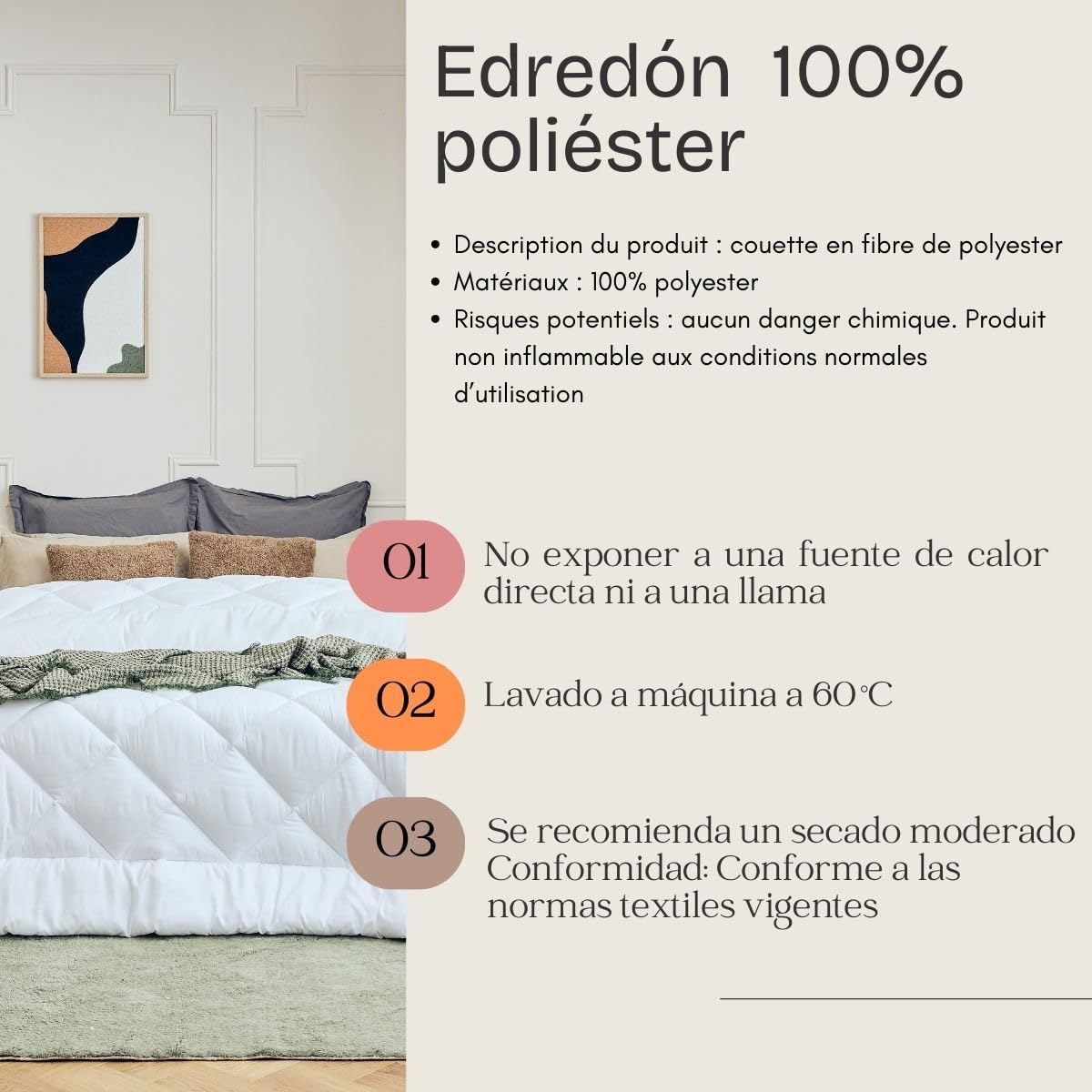 DREAMWAY - Edredón de 200 x 220 cm, 4 Estaciones, 2 Piezas, Incluye edredón para Todo el año, 200 x 220 cm, 300 gsm, edredón de Verano de 200 x220 cm, 150 gsm, 2 edredones con Botones, para Cuatro