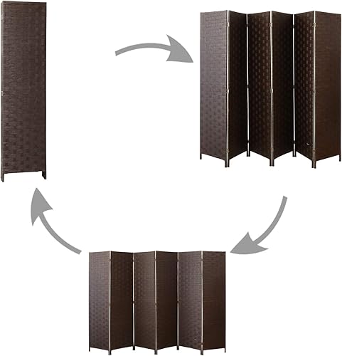 Miniatura 7 de cocosica Divisor de habitación y pantalla de privacidad plegable, divisor de pared con doble lado tejido, separador de 6 paneles divisores de