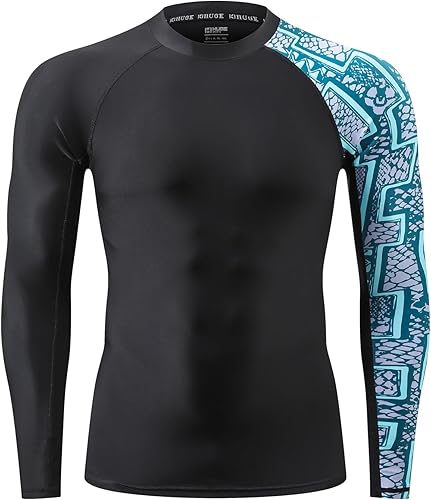 Miniatura 2 de HUGE SPORTS Camiseta de protección para hombre, manga larga, con protección solar UPF 50+, protección UV, de secado rápido y con diseño de costuras