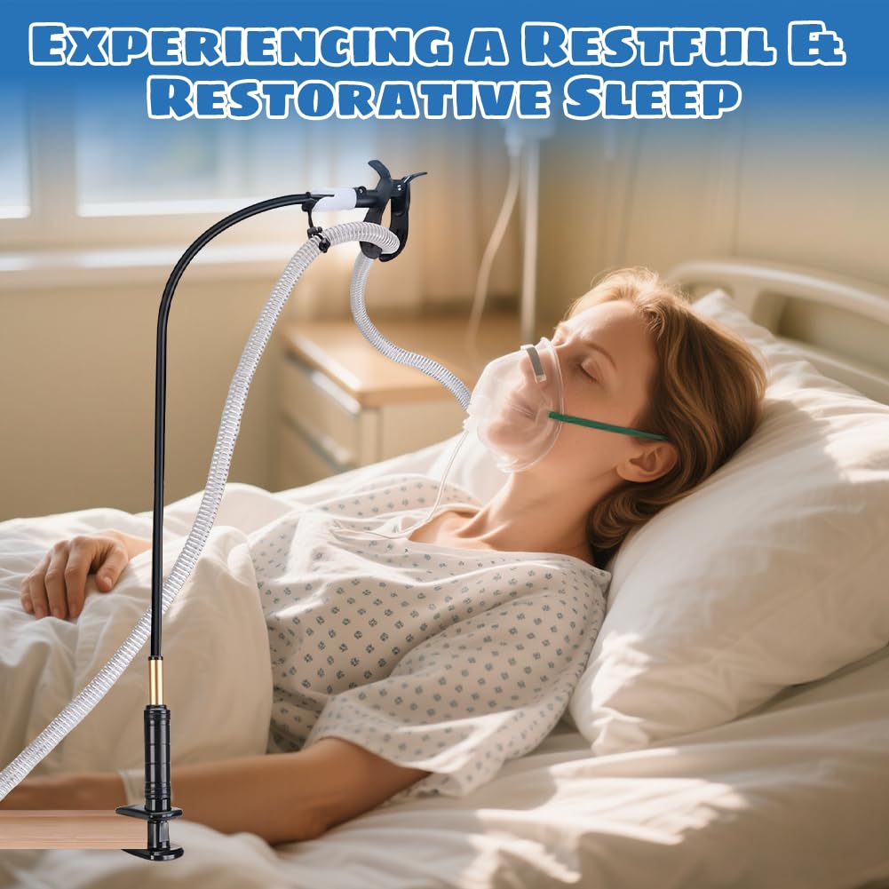 Support de tuyau CPAP avec 3 clips, bras pivotant réglable en hauteur, sans enchevêtrement, flexible et robuste