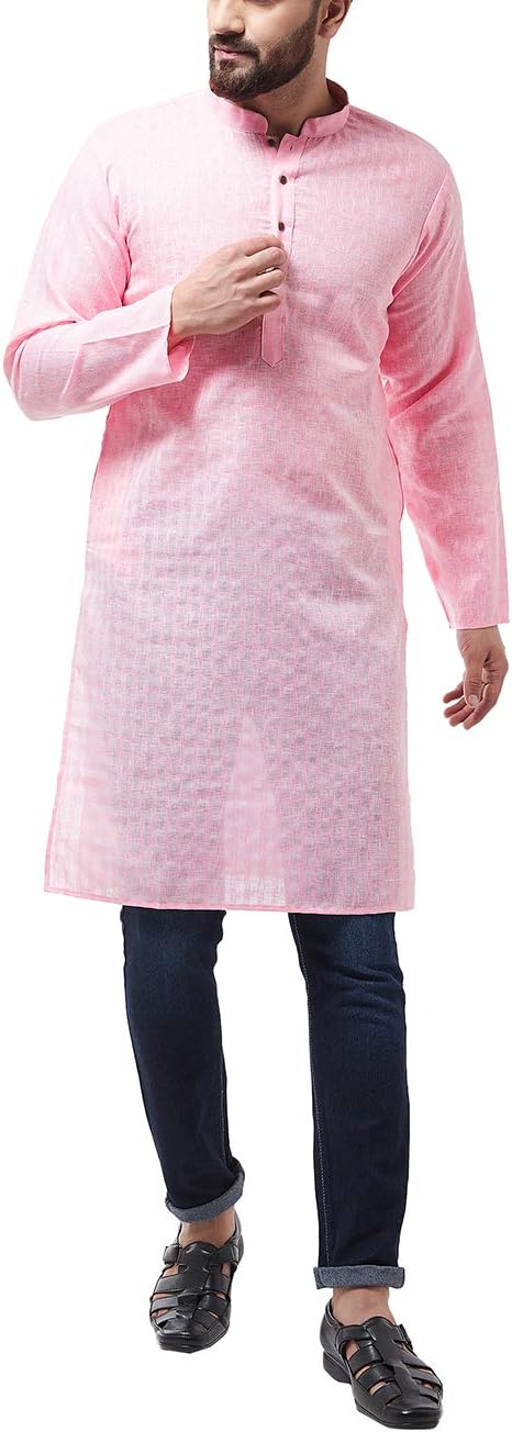 Sojanya (Since 1958 Men'S Cotton Blend Woven Design Only Long Kurta