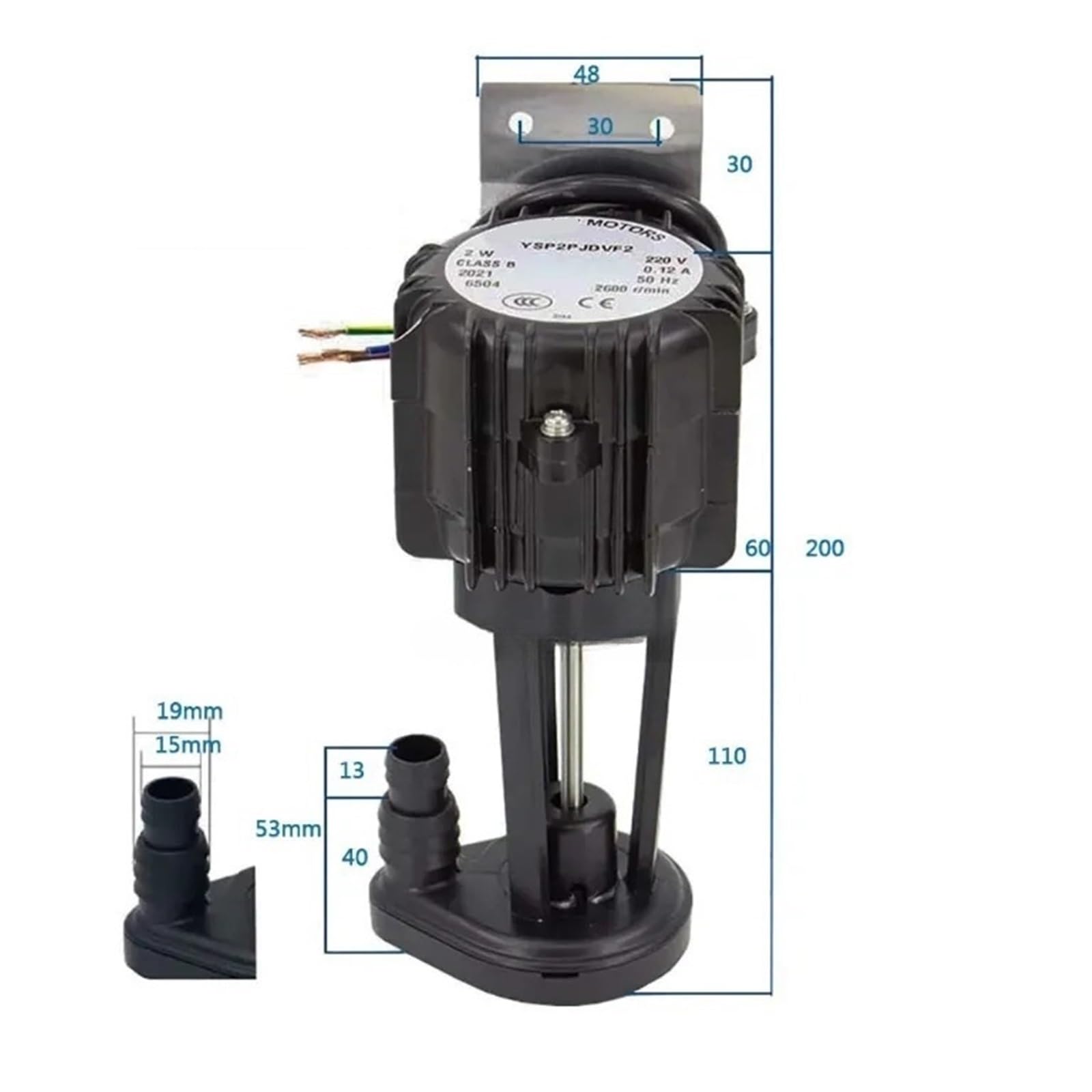 NEWDUN MOTORS YSP2PJDVF2 Wasserpumpe für Eismaschine 2W