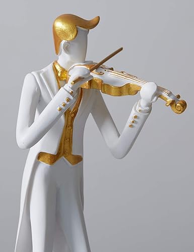 Miniatura 9 de HAUCOZE Estatua de decoración de música, estatua de músico, escultura de oboe, regalos de piano, arte en el hogar, poliresina, 10 pulgadas