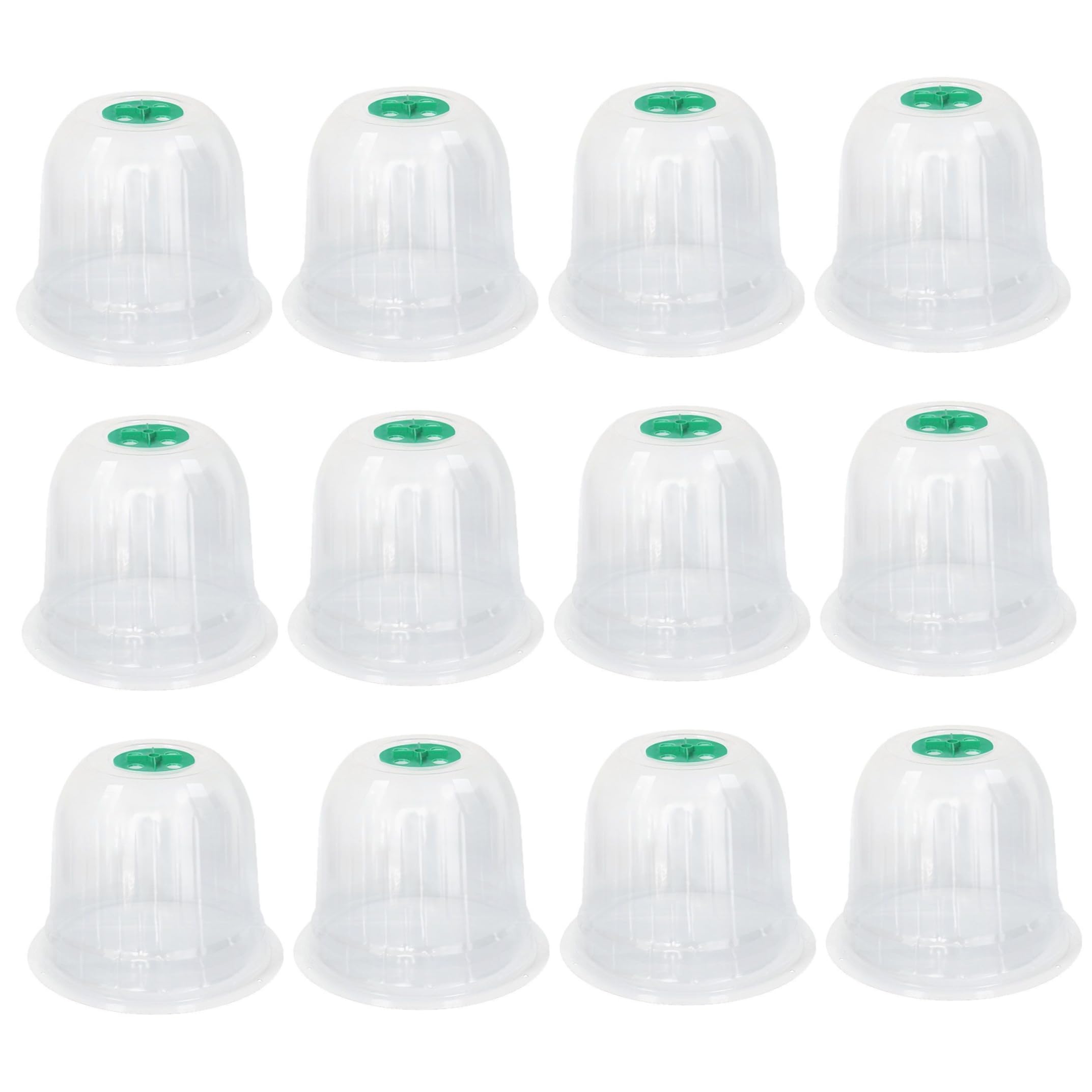 Lot de 12 cloches de potager réutilisables en PVC avec aération réglable Transparent