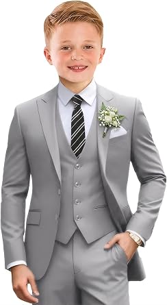 Boys Suit Lapel Formal Outfit Kids Suits for Boy 3 Piece Blazer Pants Set Wedding Prom Outfit