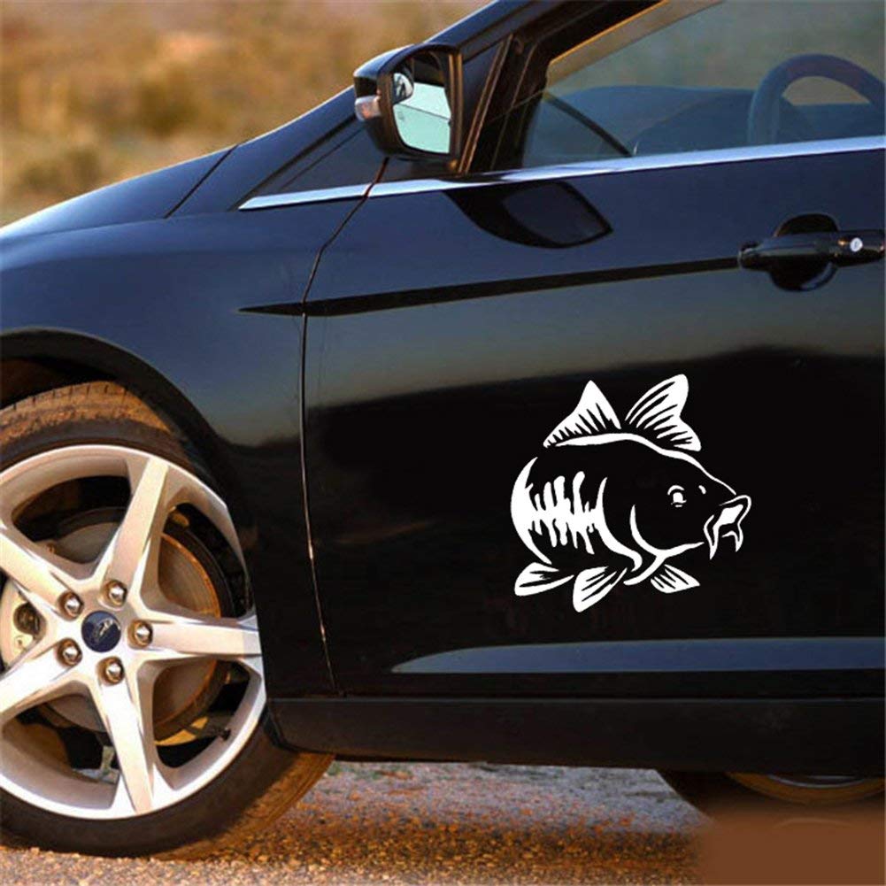 Grand stickers Autocollant décoratif pêcheur Carpe BZH - 42 x 40 cm