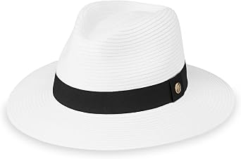 Wallaroo Hat Company Womens Petite Palm Beach Fedora UPF 50+ UV Protection Sun Hat, Packable, Adjustable, Small Size