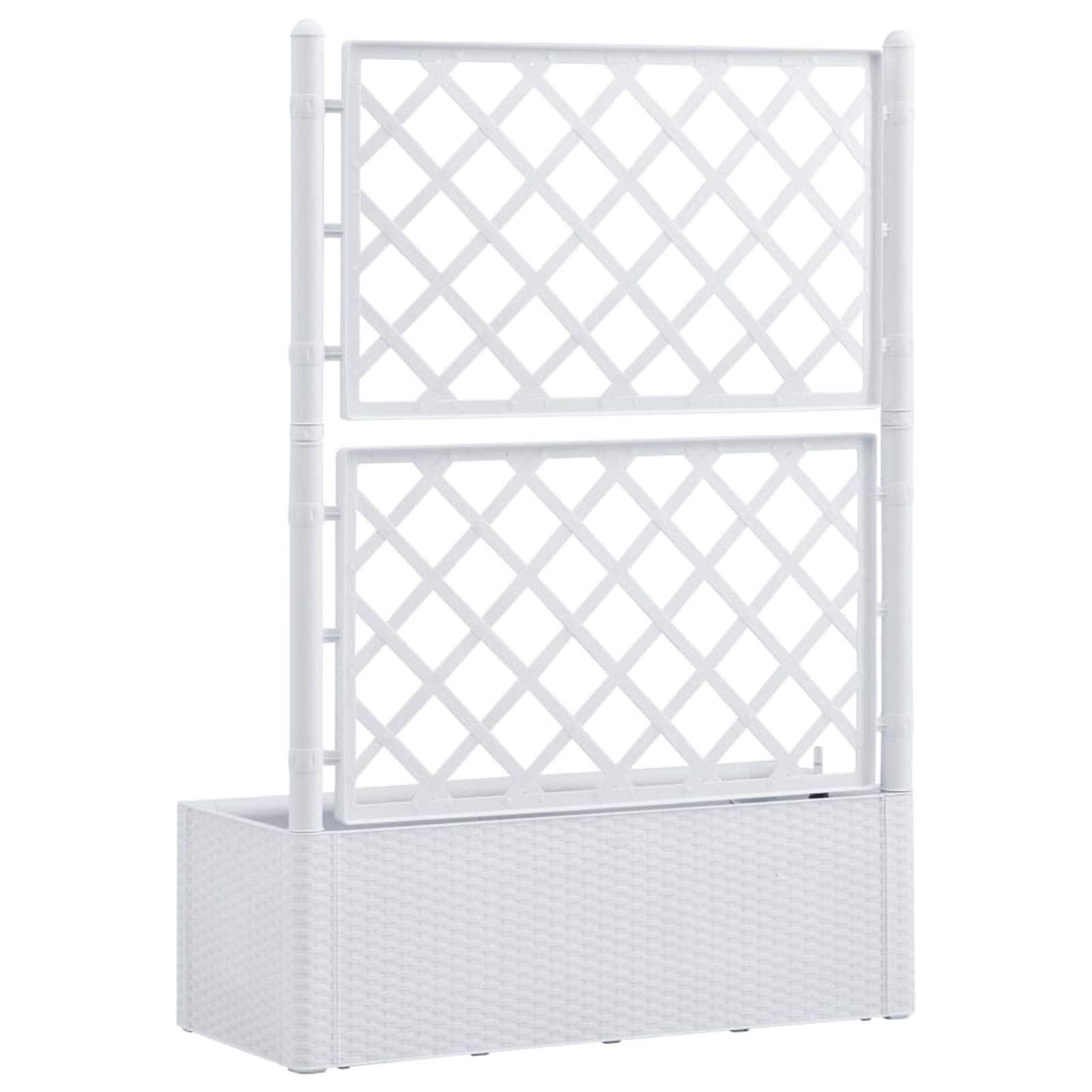 Arriate, Mesa De Cultivo, Huerto Domestico, Arriate De Jardín, Cultivo De Plantas Aromaticas, con Enrejado y Sistema de riego automático Blanco