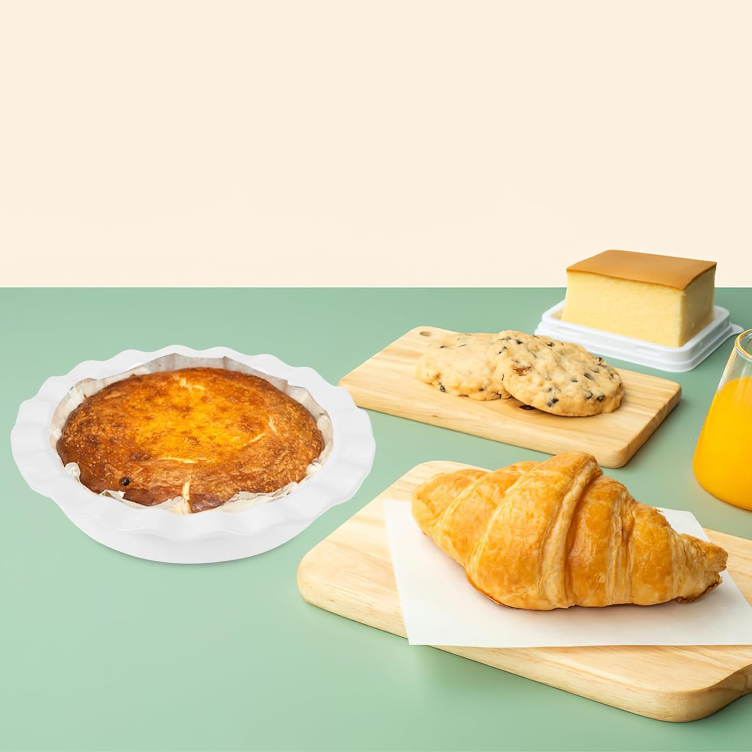 1piece Non-stick Round Baking Pan Ceramic Pan Oven Pizza Plate Microwave Pizza